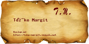 Tőke Margit névjegykártya